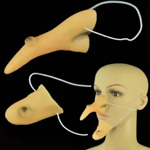 Witch Fake Nose and Chin Cosplay Long Prosthetic Nose Halloween Costume Accessories for Halloween Adults Stage Show Masquerade